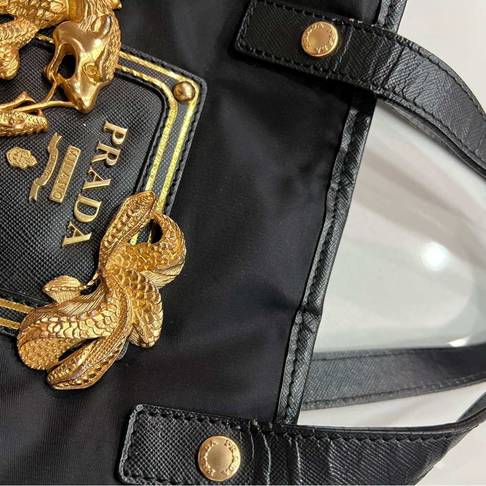 Prada Black Nylon Messenger Tote